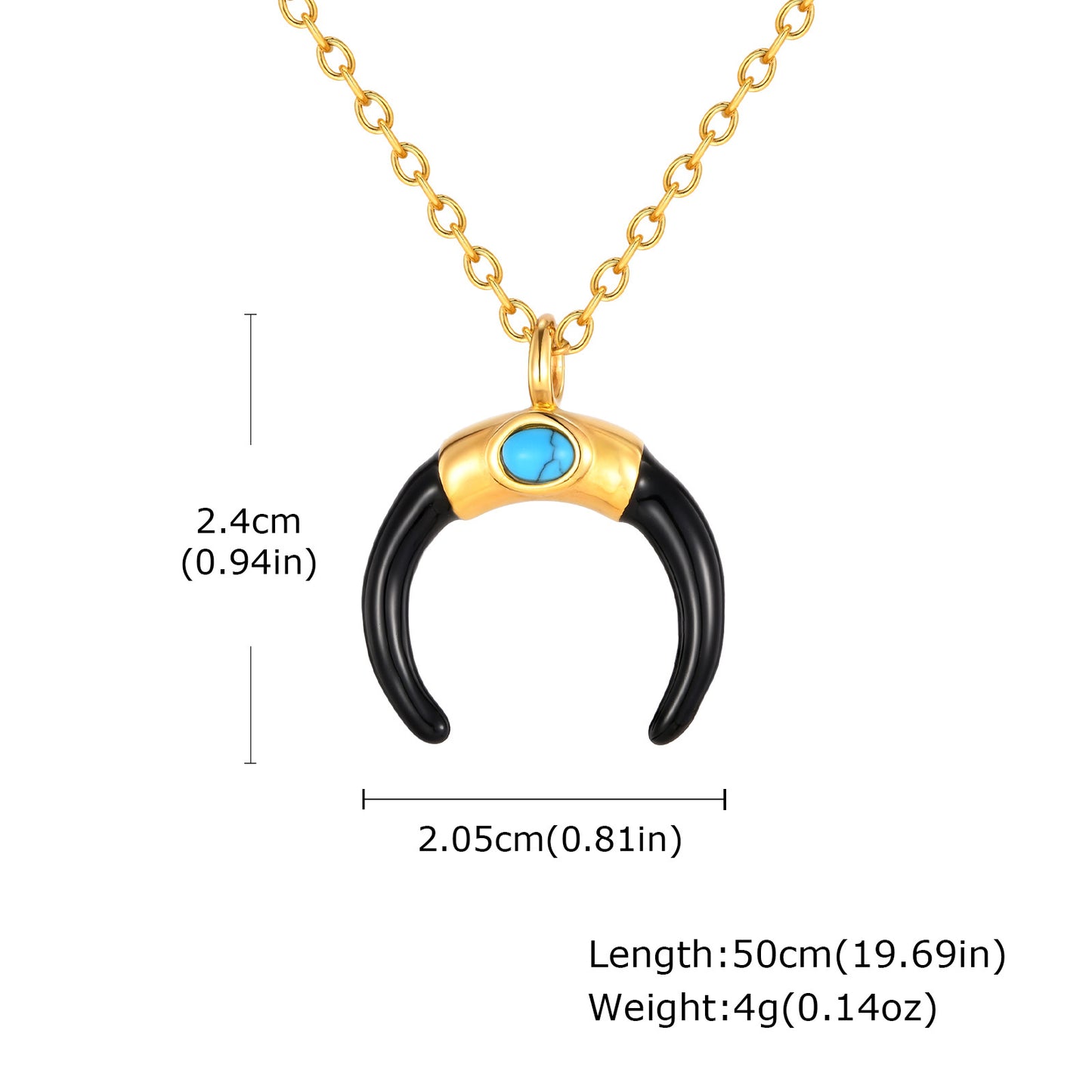 Planderful Stainless Moon Pendant Necklace Unisex Crescent