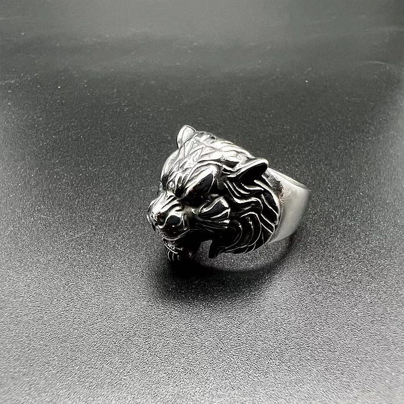 Tiger Head Stainless Steel Ring For Men Retro Punk Bold Statement Planderful Collection Everyday Genie