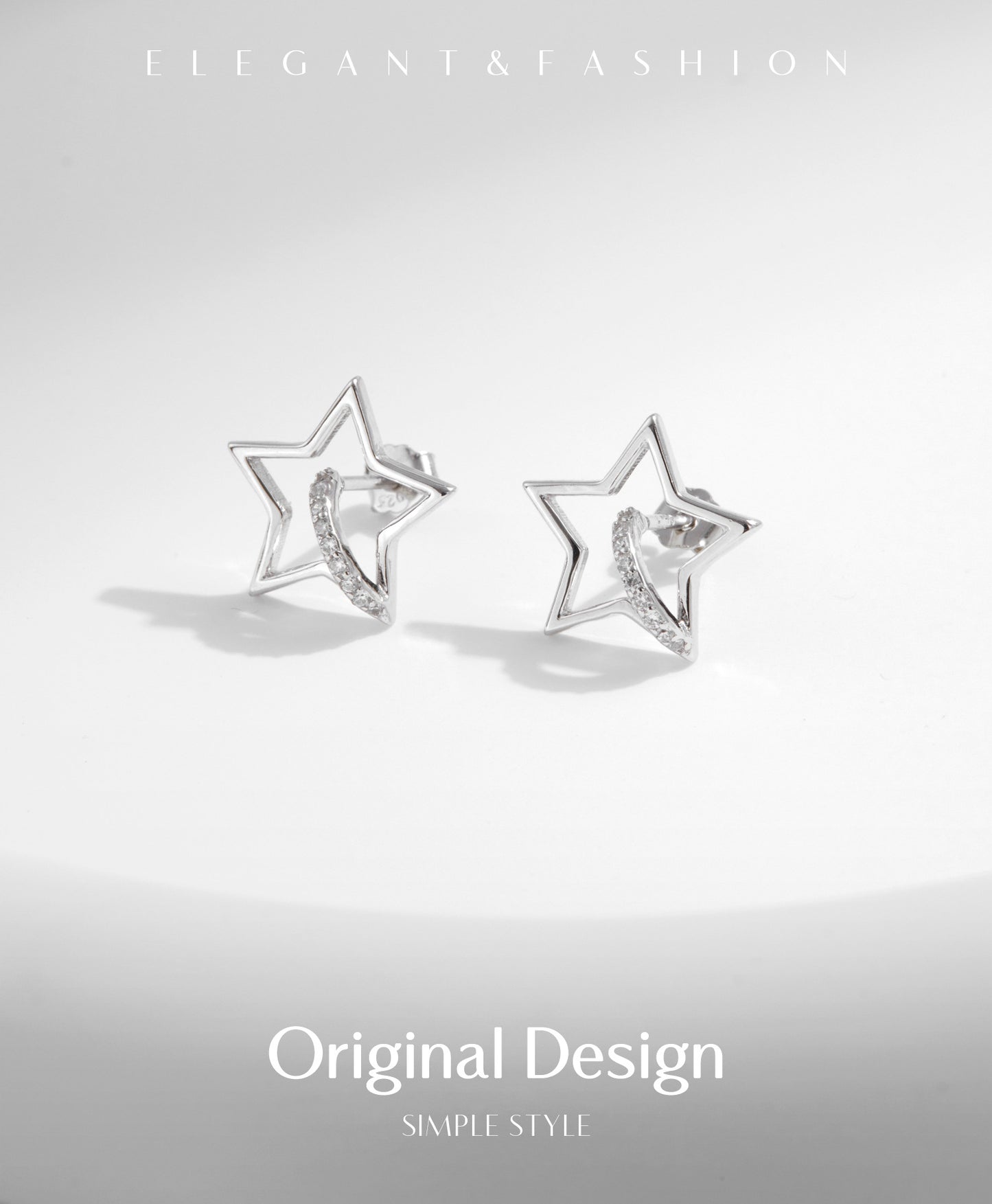 Planderful Everyday Genie Earrings – Elegant Sterling Silver with Zircon Accents