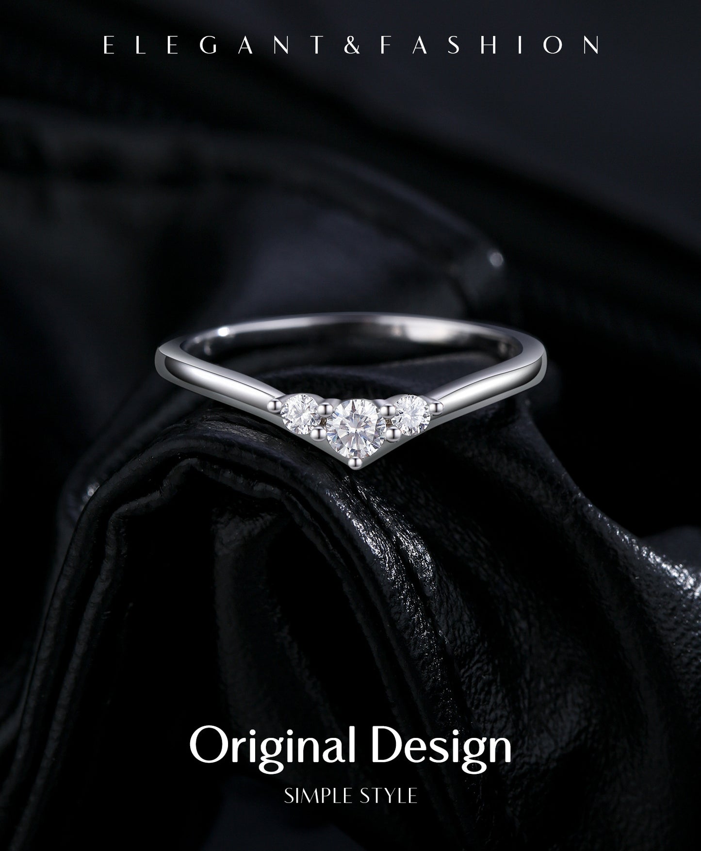 Planderful Moissanite Sparkling Ring – Creative Geometric Design with Flash Moissanite