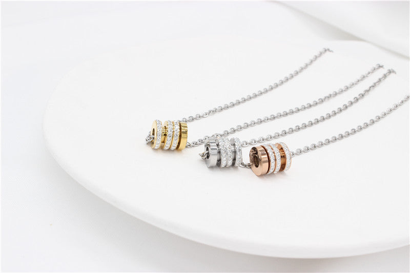 Zircon Bead Pendant For Women Elegant Inlaid Sparkle European American Style Planderful Everyday Genie