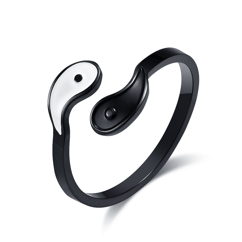 Planderful Tai Chi Yin Yang Ring Unisex Stainless Steel Symbolic Jewelry For Men And Women