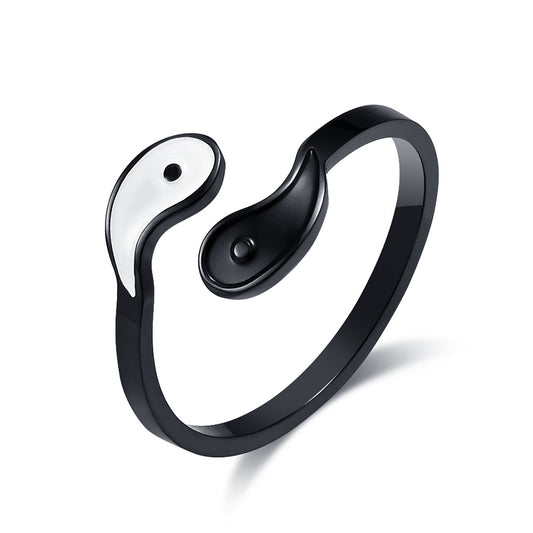 Planderful Tai Chi Yin Yang Ring Unisex Stainless Steel Symbolic Jewelry For Men And Women