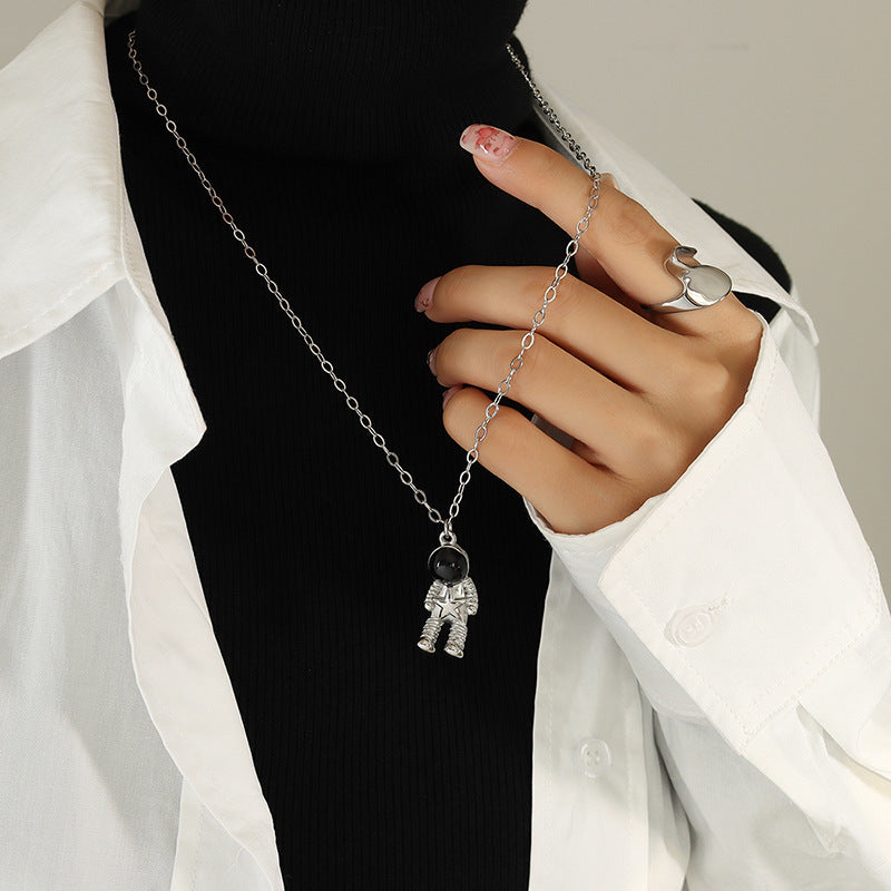 Space Explorer Titanium Steel Pendant Necklace - Unisex Hip-Hop Fashion Piece