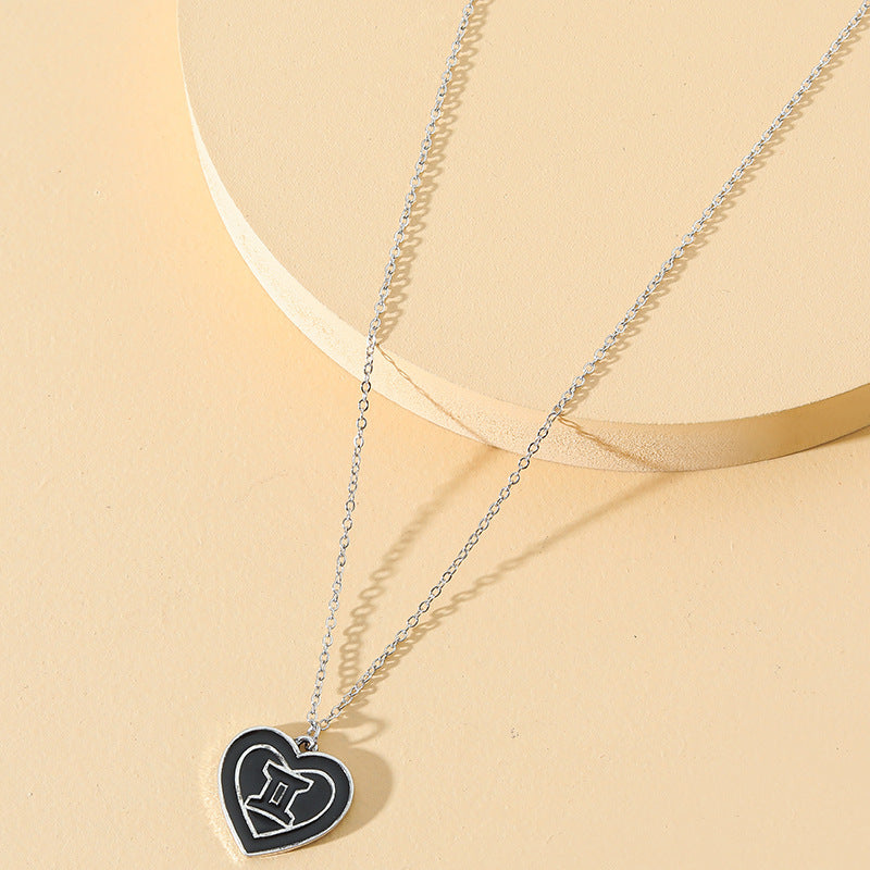 Mystical Zodiac Charm Necklace with Gold Roman Coin Pendant