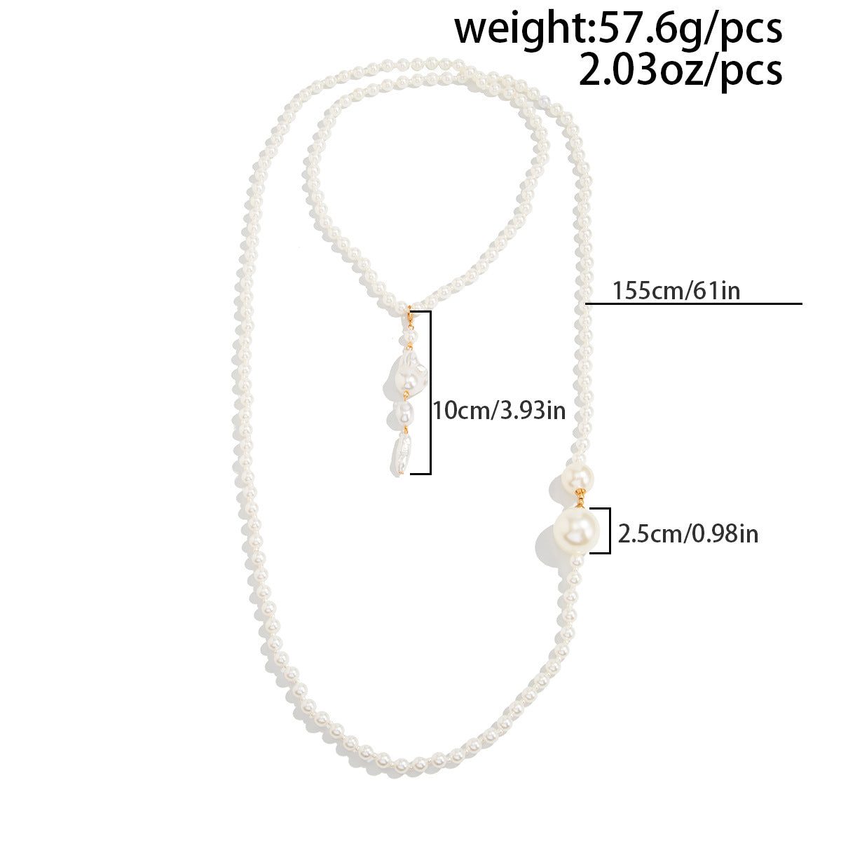 French Pearl-Style Long Bead Necklace Collection