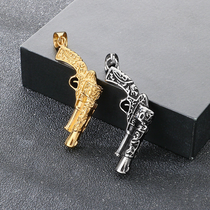 Planderful Everyday Genie Stainless Steel Pistol Pendant Men