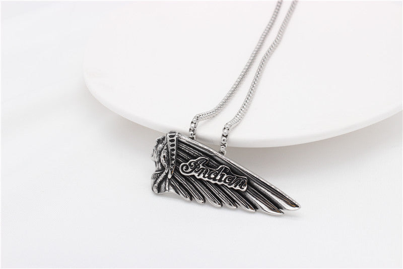 Indian Chief Titanium Steel Pendant Necklace