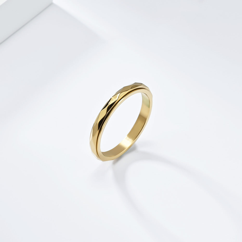 Steel Ring – Minimalist Geometric Rotating Rhombus