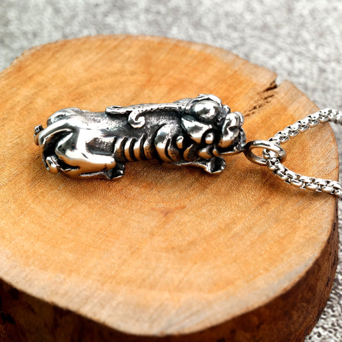 Vintage Stainless Steel Men's Pendant Necklace