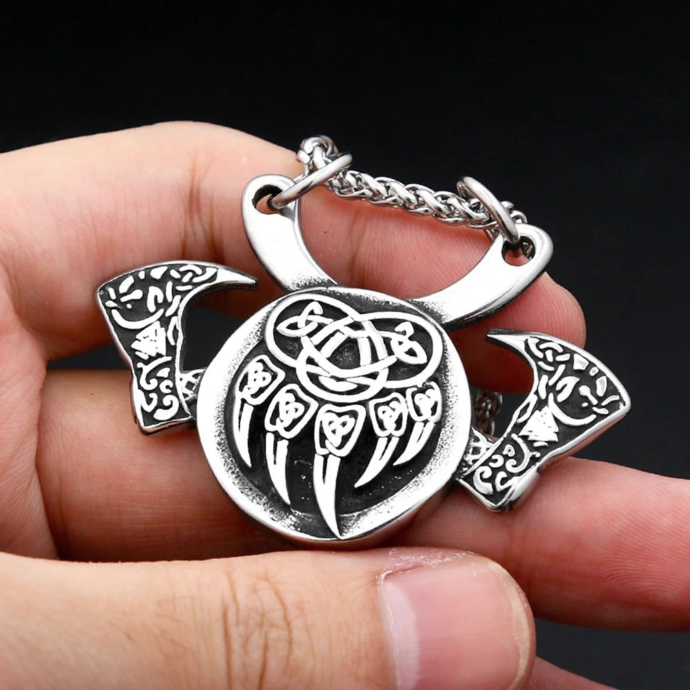Celtic Viking Bat Stainless Steel Men's Pendant Necklace