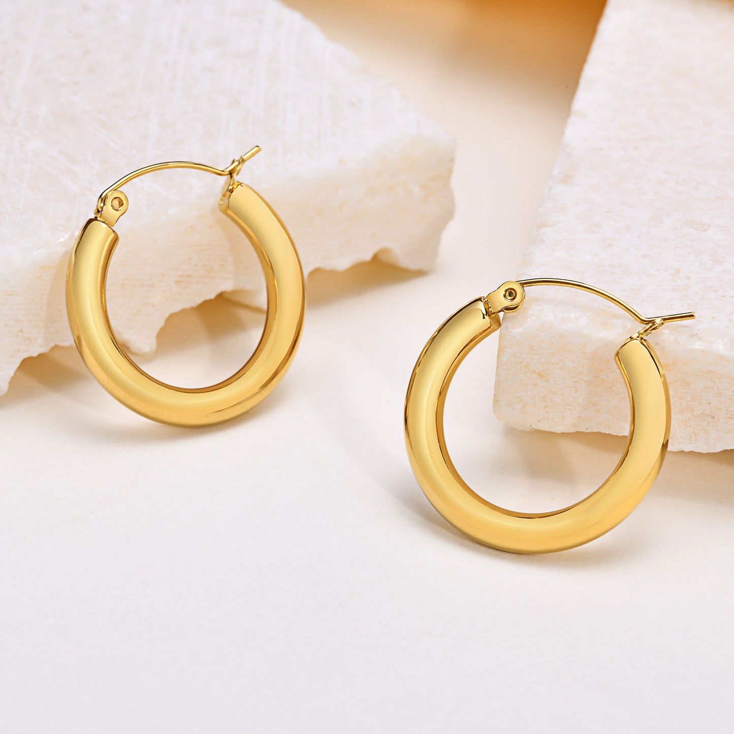 Stainless Steel Cross-Border Fashion Women's Gold Tube Earrings