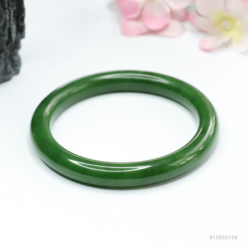Spinach-Green Jasper Round Bangle