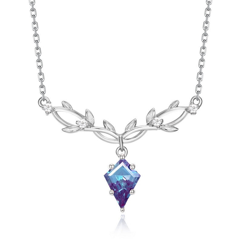 S925 Sterling Silver Lab-Grown Alexandrite Signature Necklace