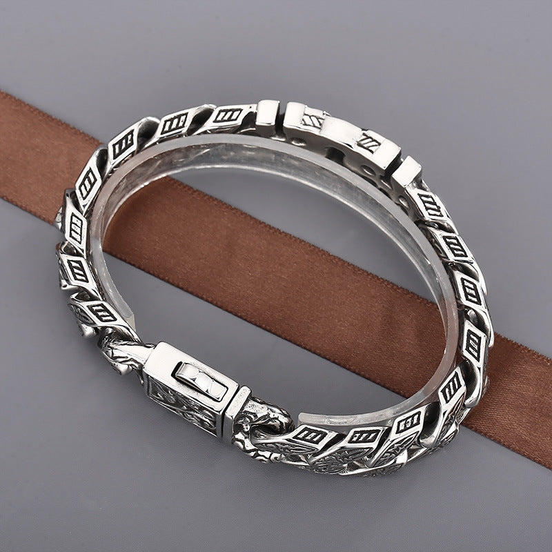 Punk Pattern Bracelet – Antique Casting Pharaoh Ancient Egyptian Cross Titanium Steel Men's