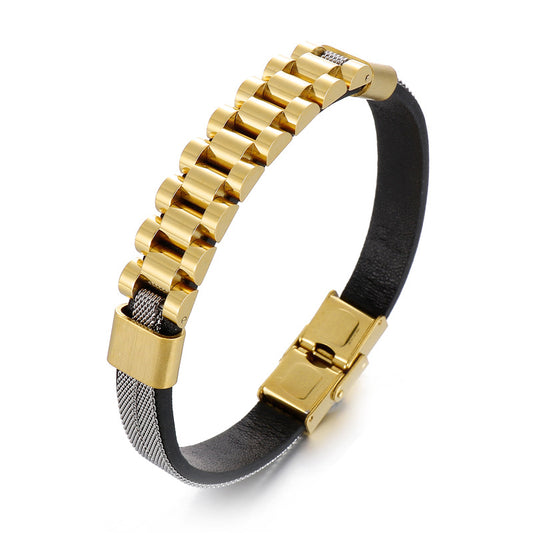 Planderful Personalized Metal Watch Buckle Bracelet For Men