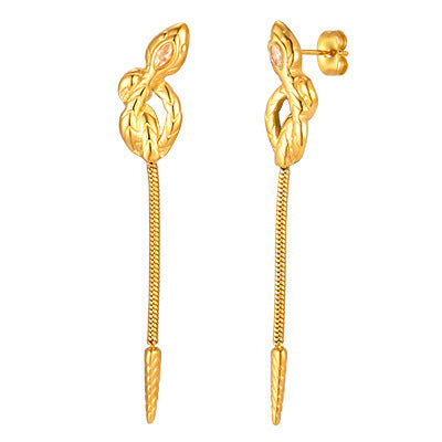 Modern Gold-Tone Stainless Steel Earrings