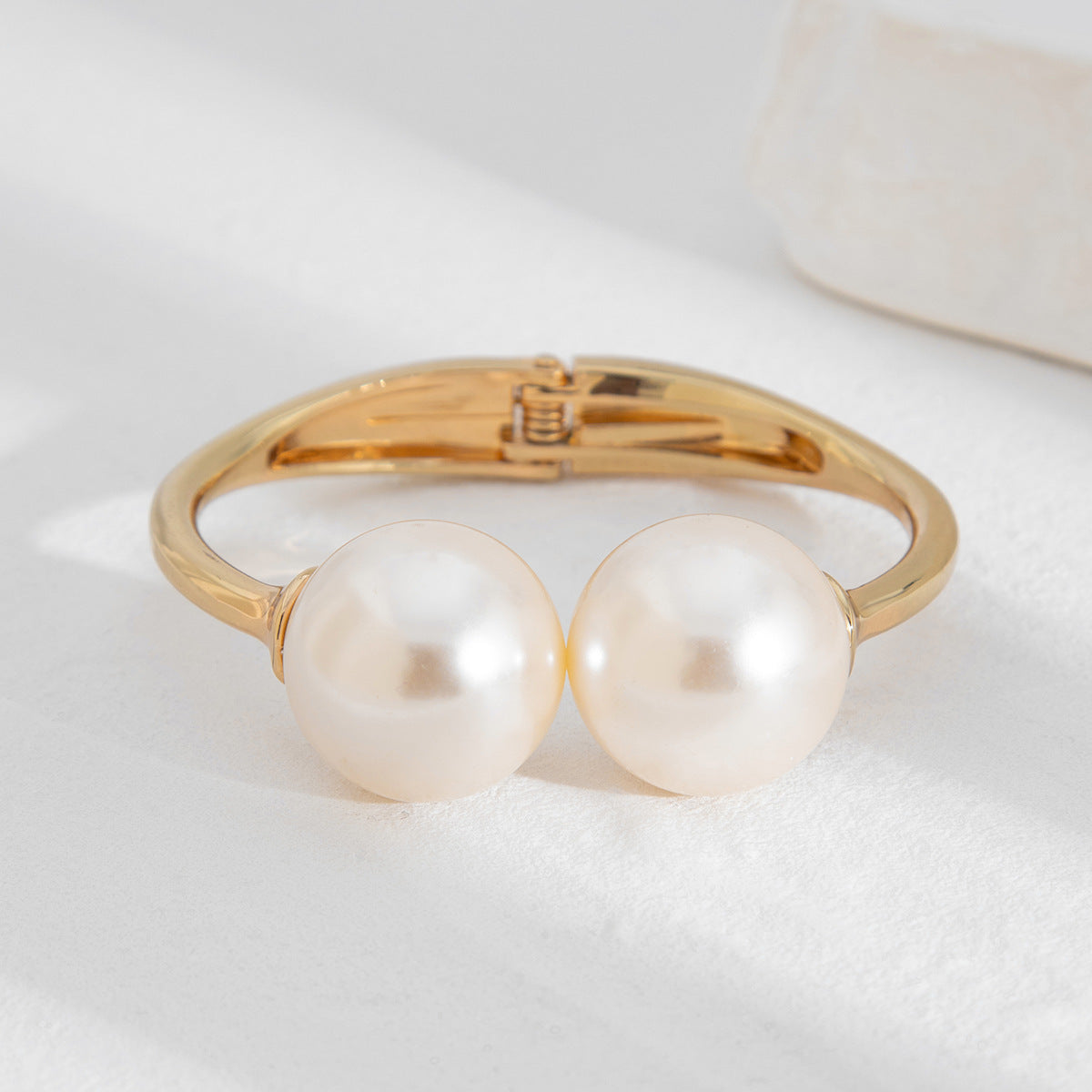 Planderful Vienna Verve Layered Pearl Bracelet For Women Bold Multi Layer Metal Clasp Statement Jewelry