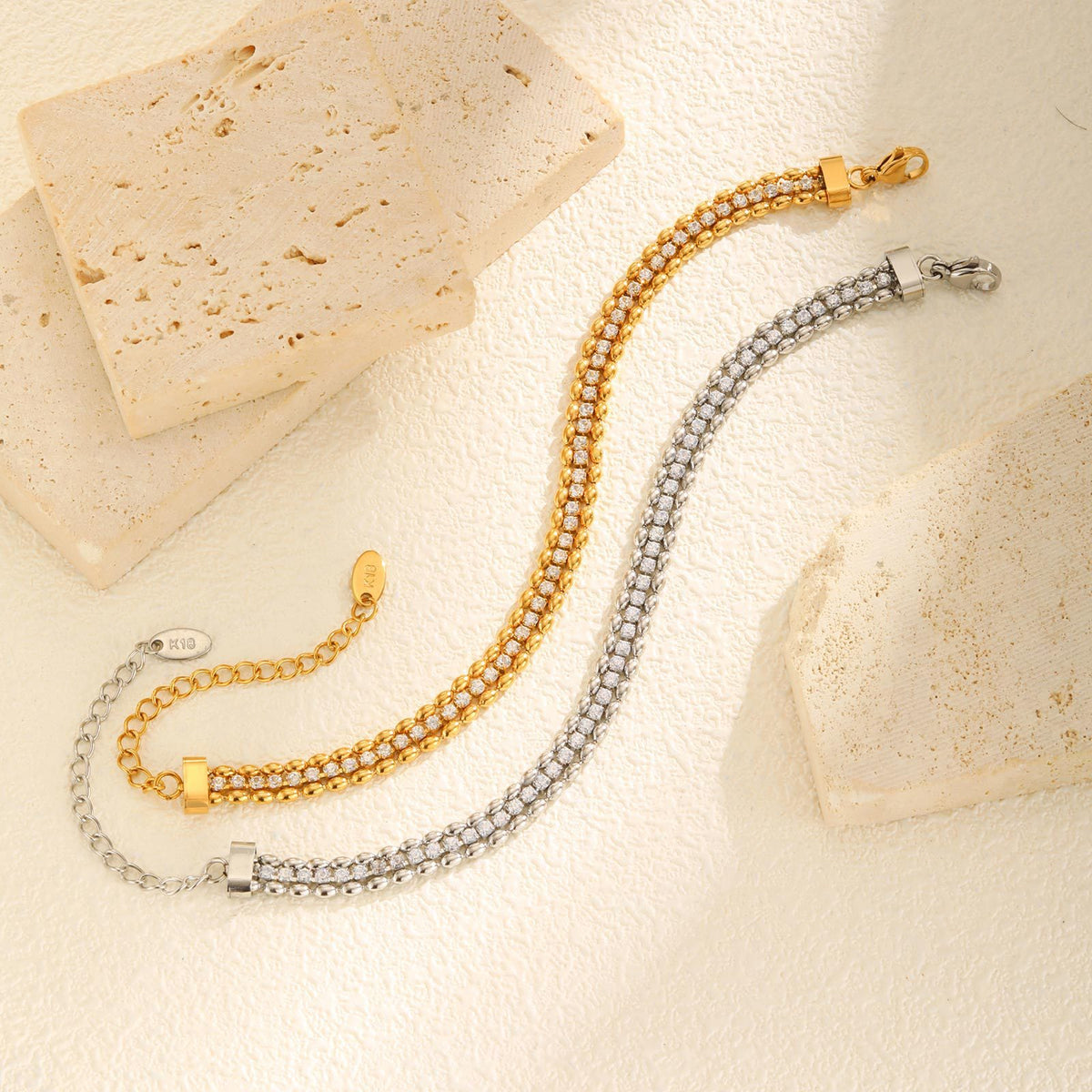 Zircon Vintage Stainless Steel Bracelet