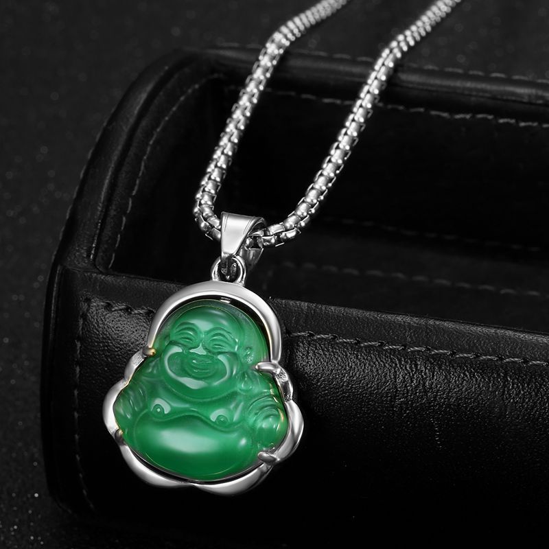 Punk Buddhist Stainless Steel Pendant Necklace