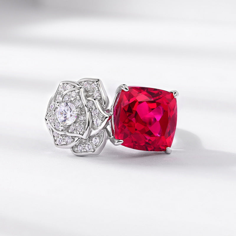 Planderful Classic Lab-Grown Ruby Sterling Silver Ring – Style 1
