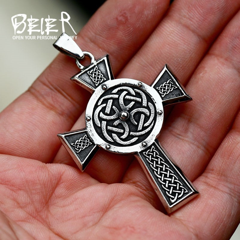 Stainless Steel Viking Celtic Cross Pendant – Export Titanium Steel Pendant Necklace