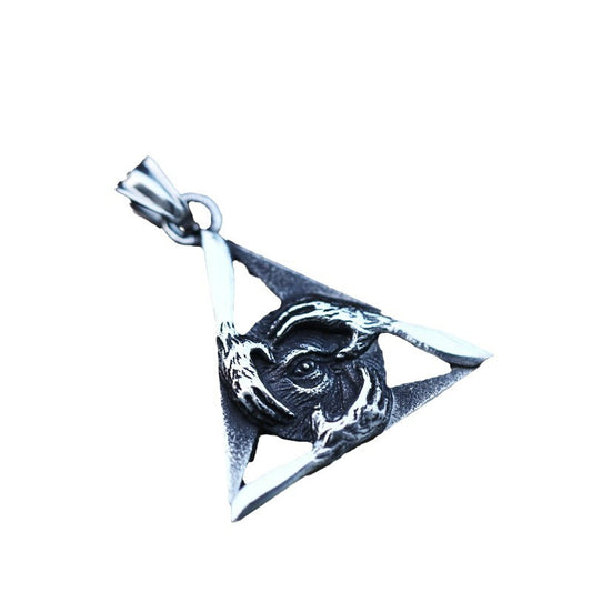 Titanium Steel Retro Devil's Eye Pendant for Men - European and American Inspired Jewelry