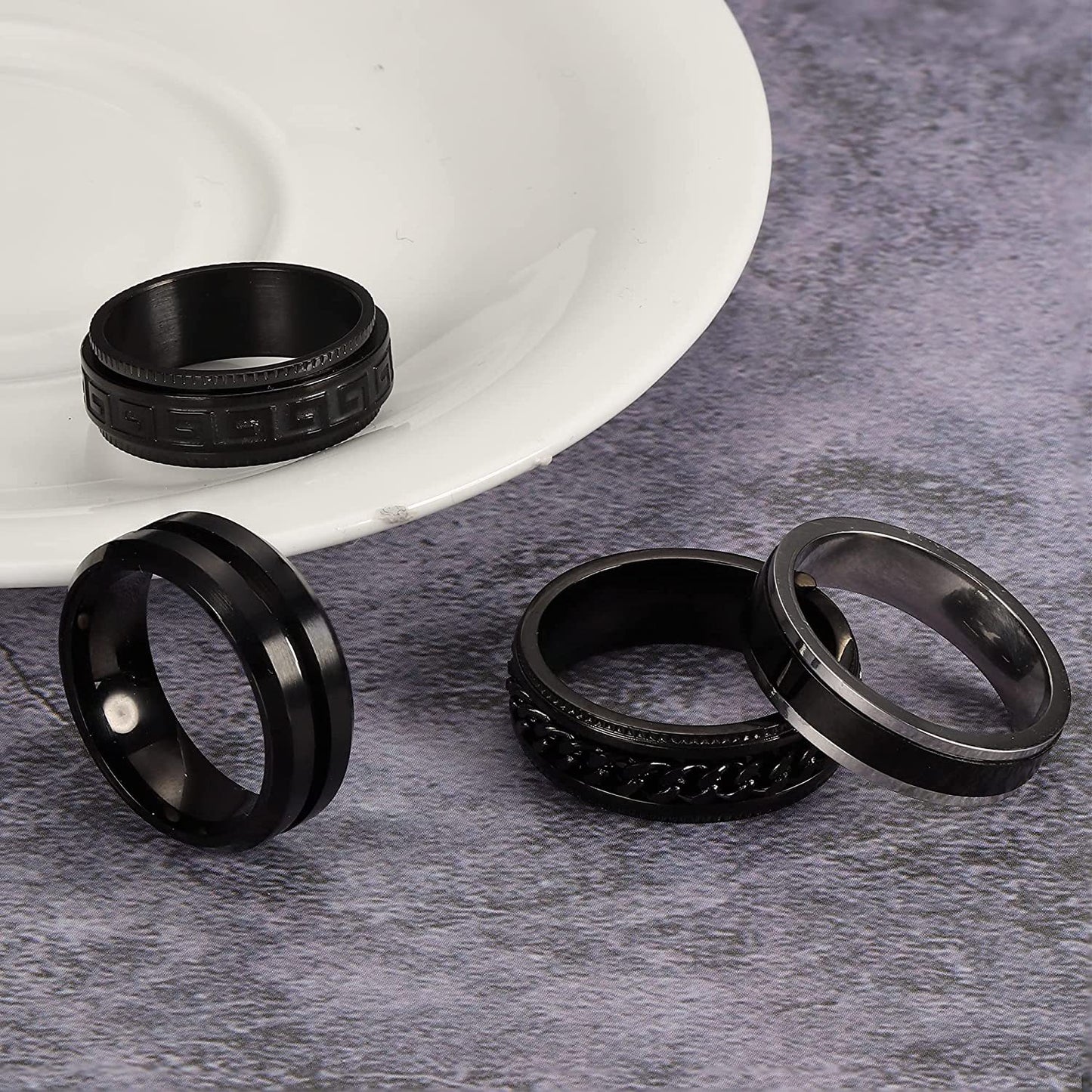 Black Mystery Titanium Steel Ring for Men - European and American Style
