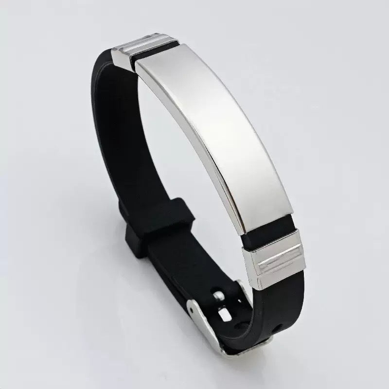 Planderful Everyday Genie Silicone Stainless Steel Sports Bracelet Korean Edition Cross Unisex For Him And Her