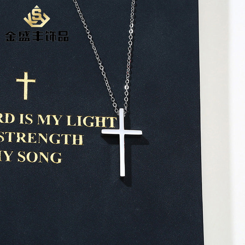New Product Launch Titanium Steel Cross Couple Pendant
