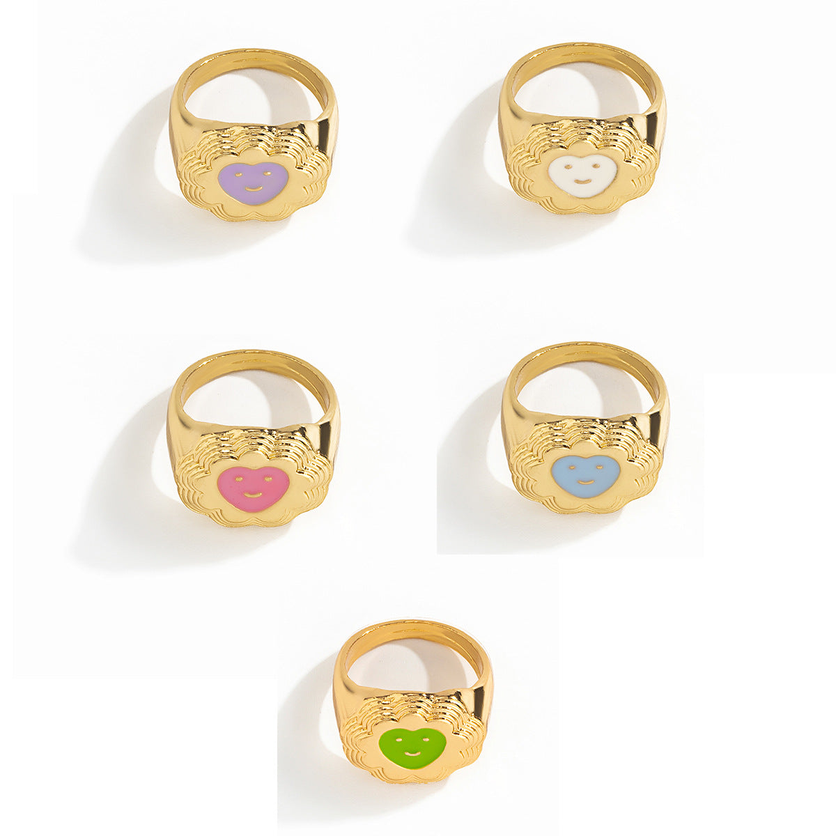 Trendy Heart & Smiley Face Ring - Vienna Verve Collection