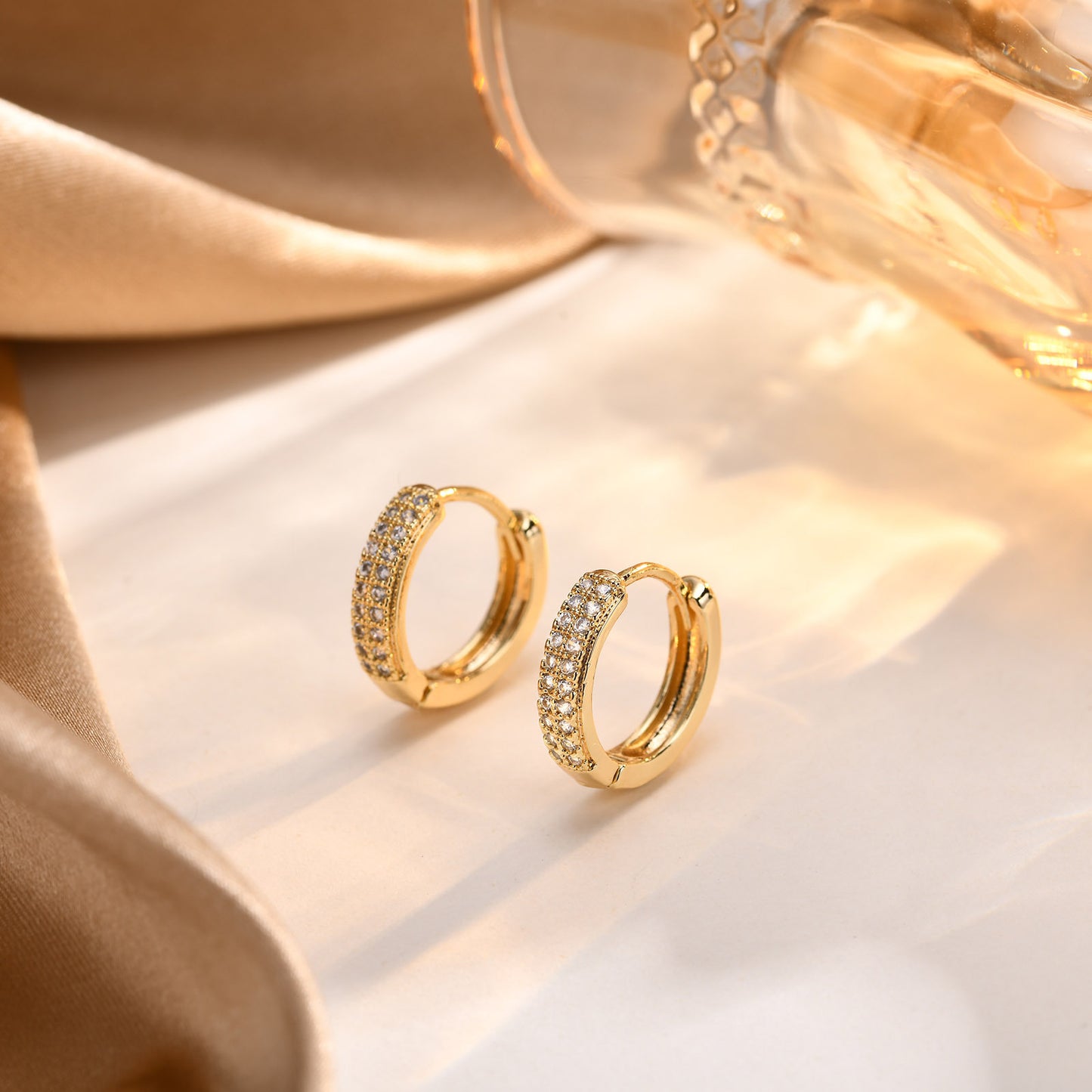 Fashion Personalized Women's Zircon Earrings 18K Gold