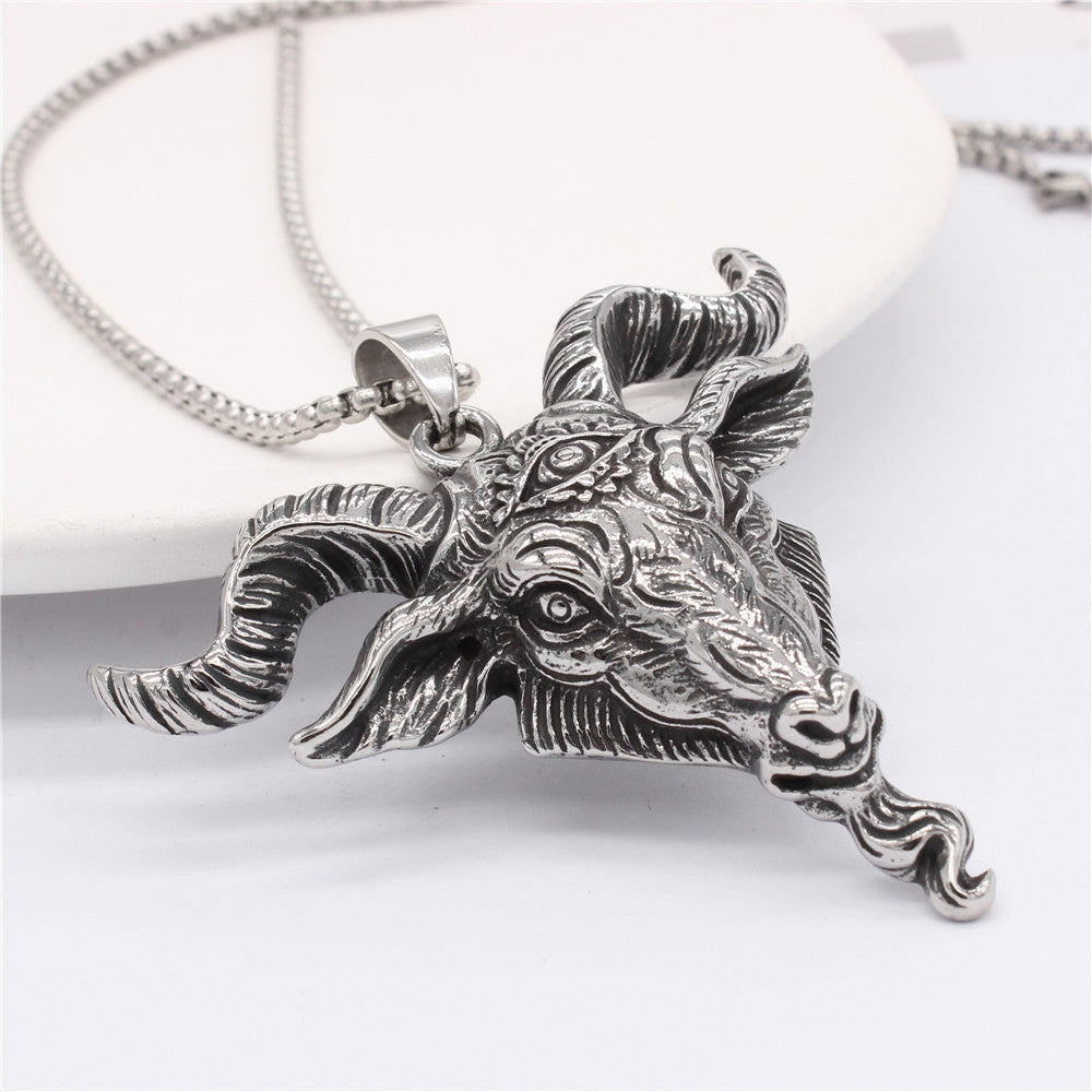 Planderful Titanium Steel Pendant For Men Unisex Devils Eye Protection Symbol Necklace