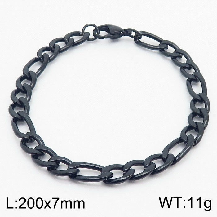 Minimalist Unisex Bracelet Stacked Figaro Twist Chain Cuban Chain