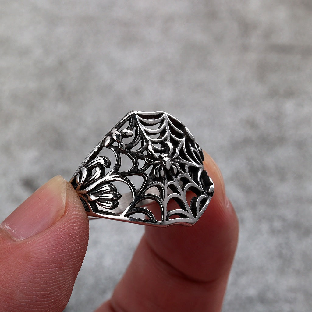 Vintage Spider Stainless Steel Men's Ring