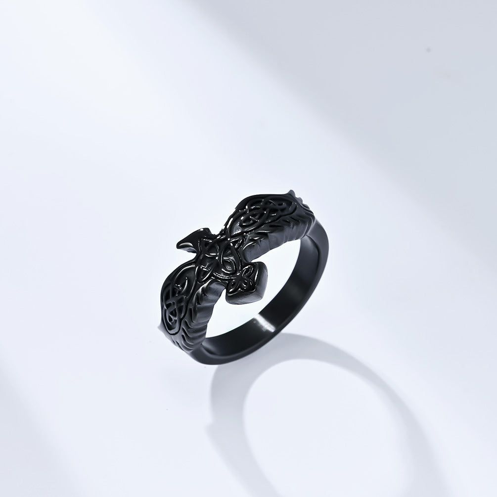 Planderful Celtic Eternal Knot Nordic Eagle Ring Durable Stainless Steel For Men Everyday Genie
