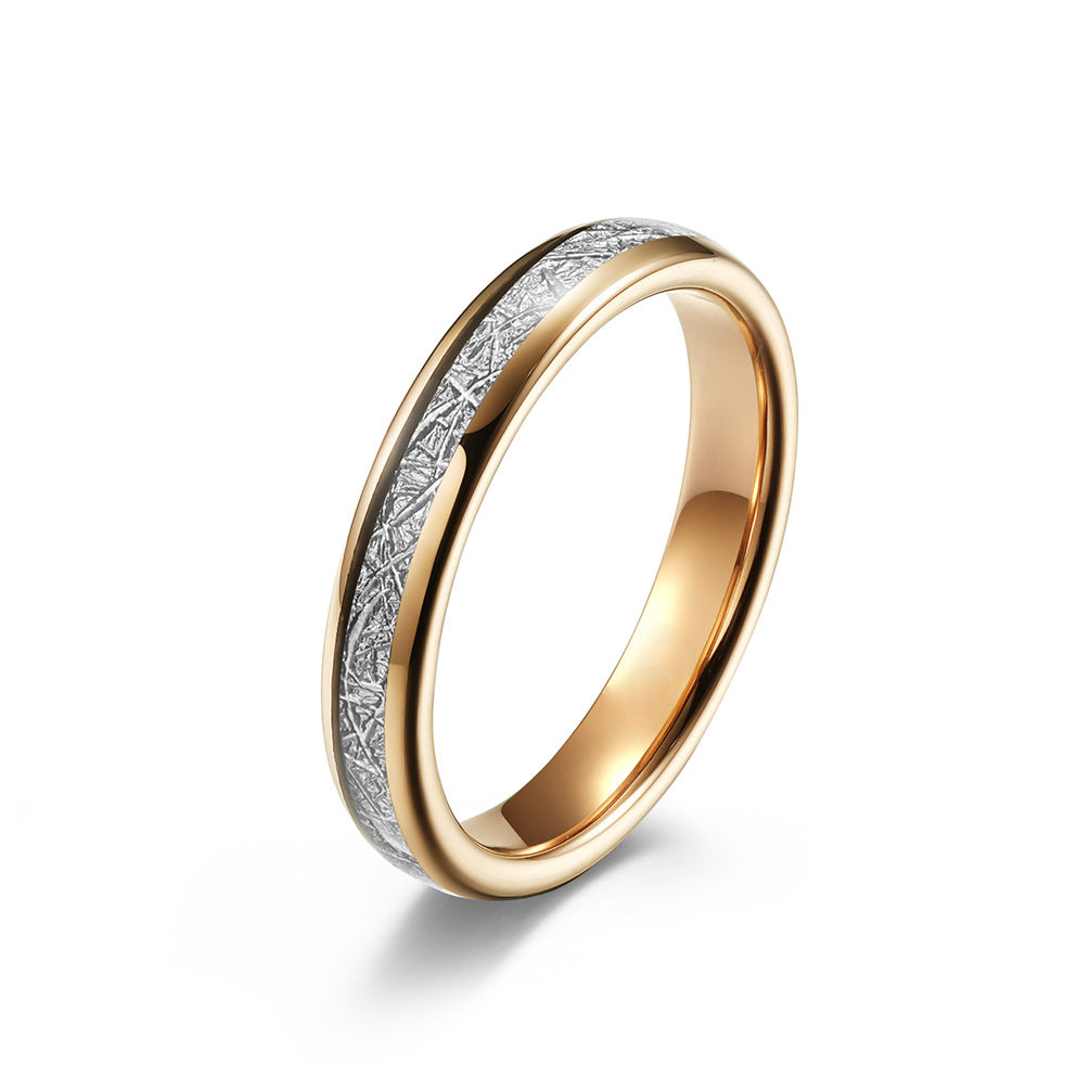 Cross-Border Rose Gold Plated Tungsten Steel Ring for All