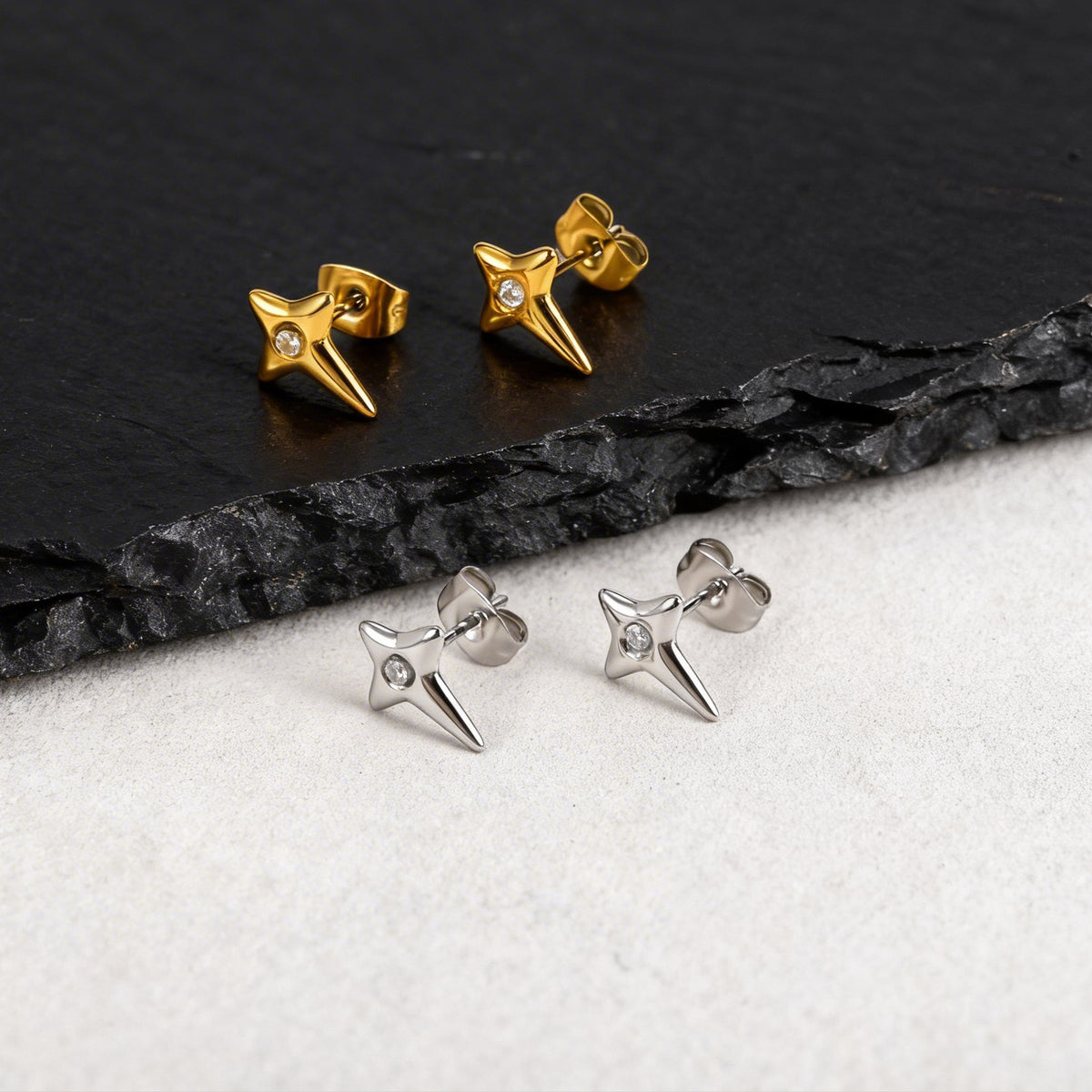 Stainless Steel Zircon Earrings