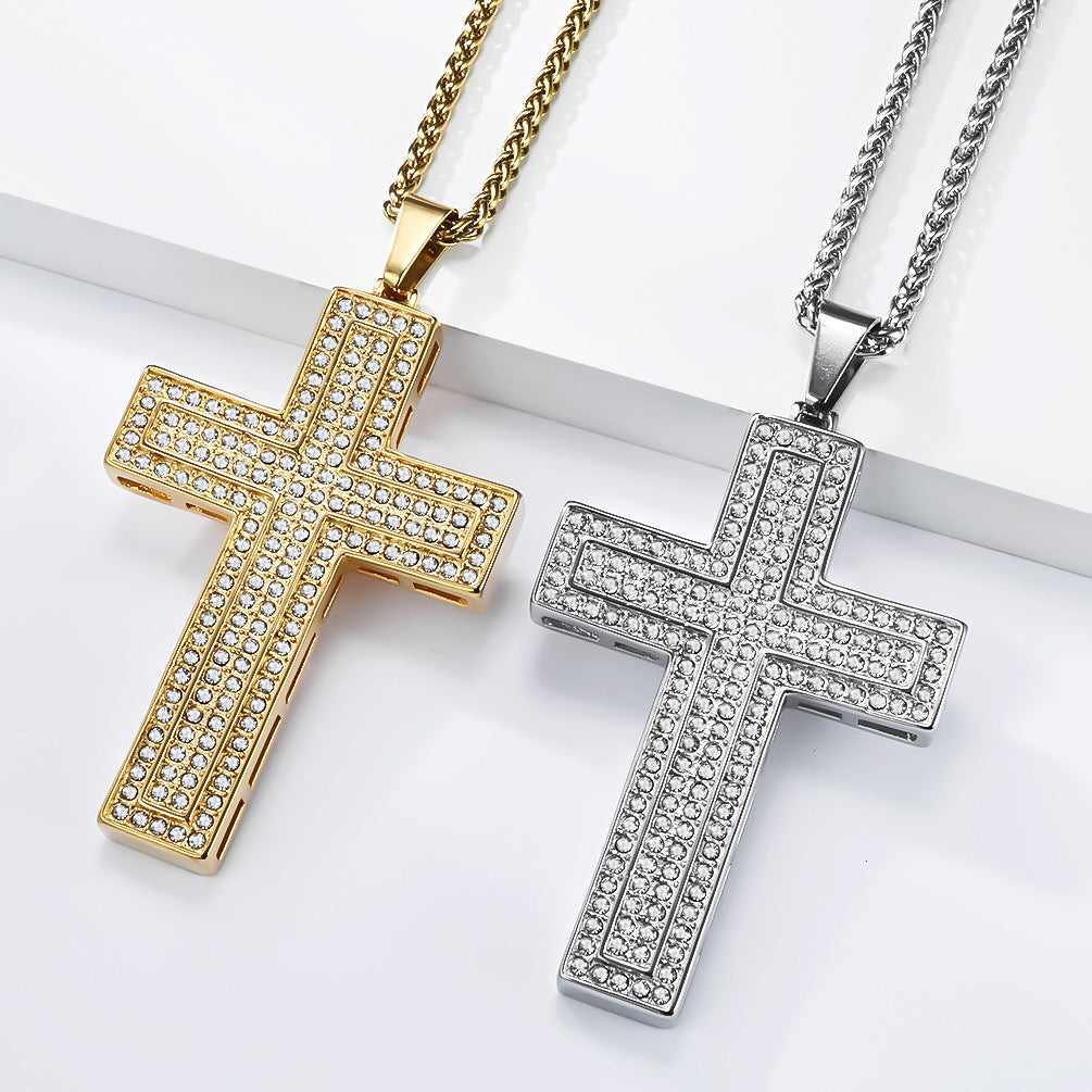 Zircon Cross Gold-Plated Necklace