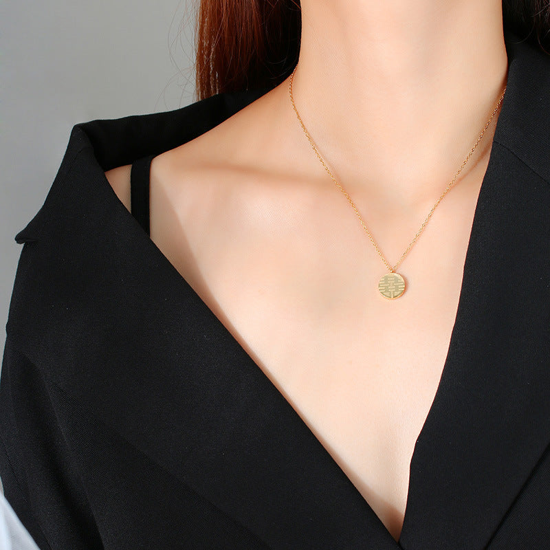 Stainless Steel Fu Necklace Gold Personalized Pendant Steel