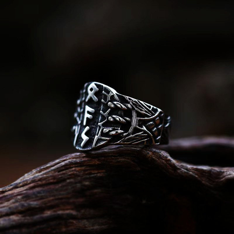 Cross-Border Stainless Steel Casting Jewelry Nordic Mythology Viking Runes Men's Rings