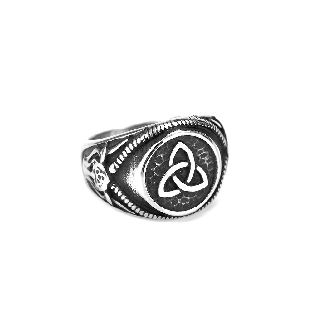 Vintage Viking Stainless Steel Men's Ring