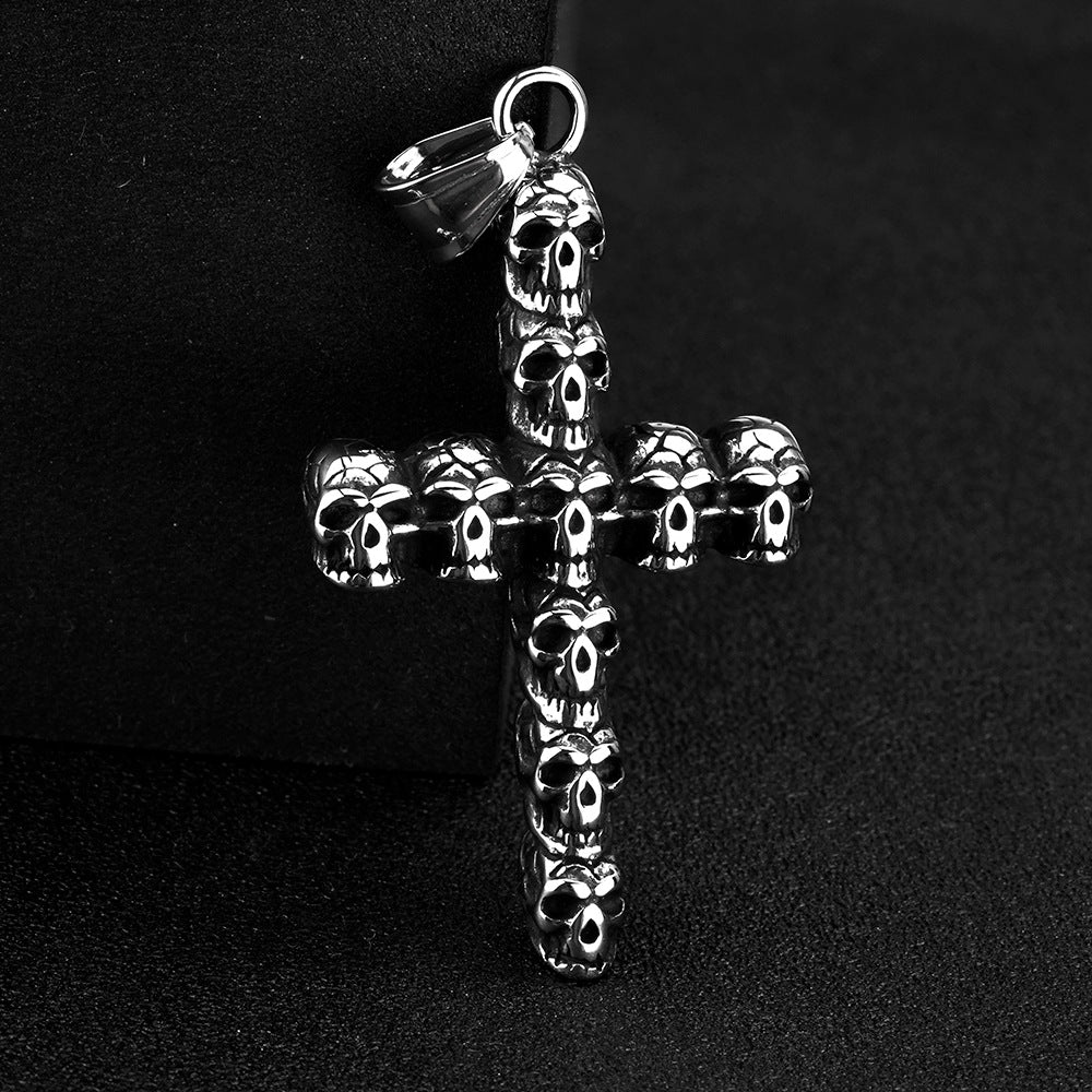 European And American Retro Men's Jewelry Skull Cross Pendant Necklace