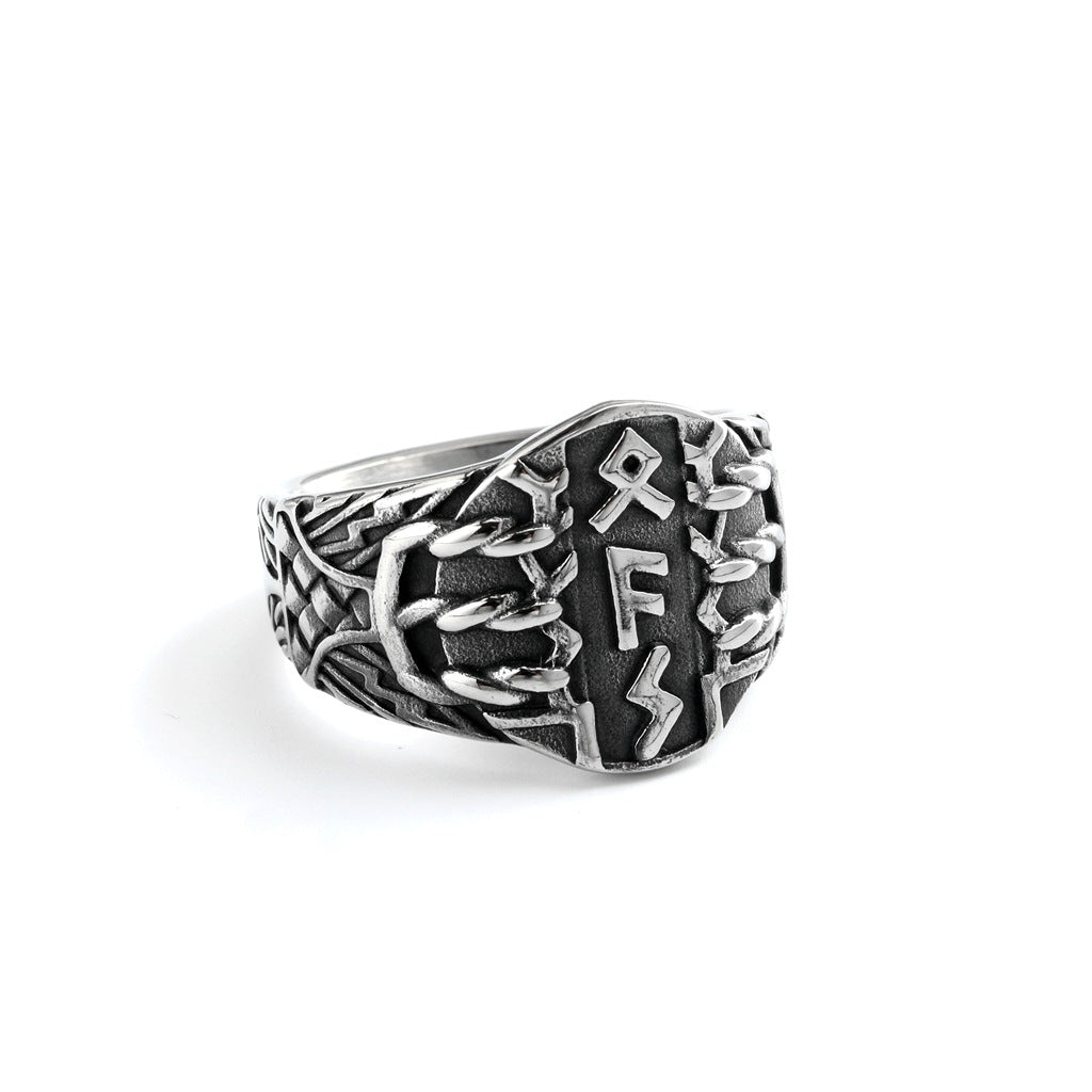 Vintage Viking Stainless Steel Men's Ring