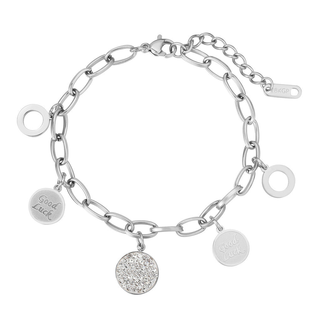 Unisex Zircon Steel Bracelet By Planderful Everyday Genie Collection Durable Everyday Wear Gift For Him And Her