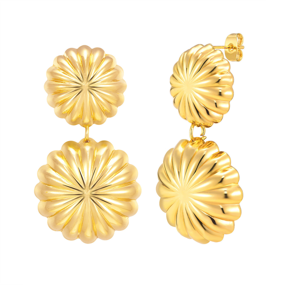 Modern Gold-Tone Stainless Steel Earrings