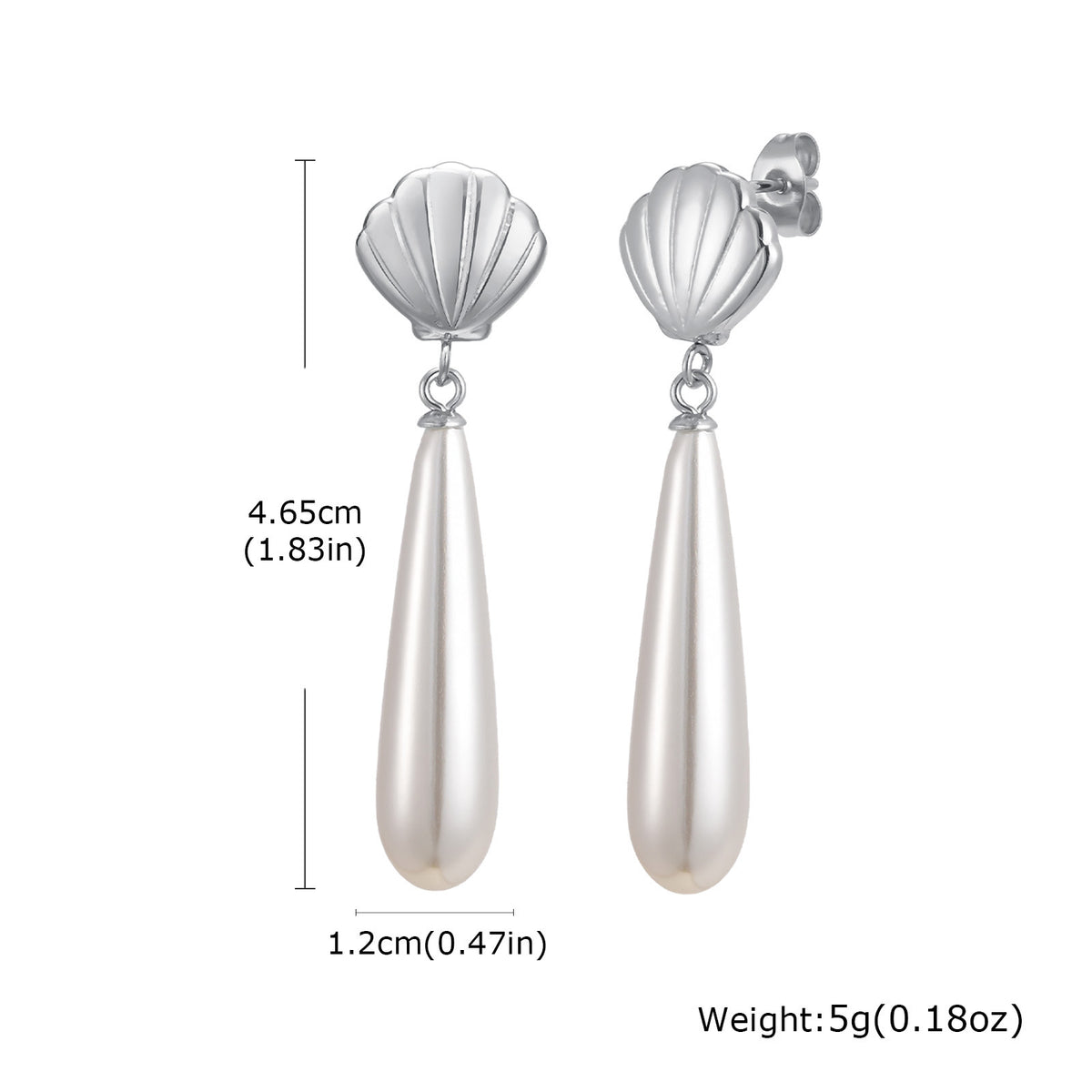 Stainless Steel Pearl Earrings