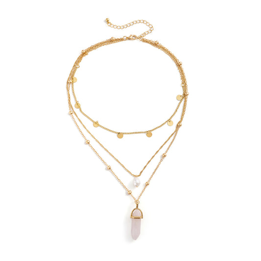 Planderful Vienna Verve Stunning Imitation Pearl Necklace Multi Layer Tassel Crystal Statement Jewelry For Modern Women