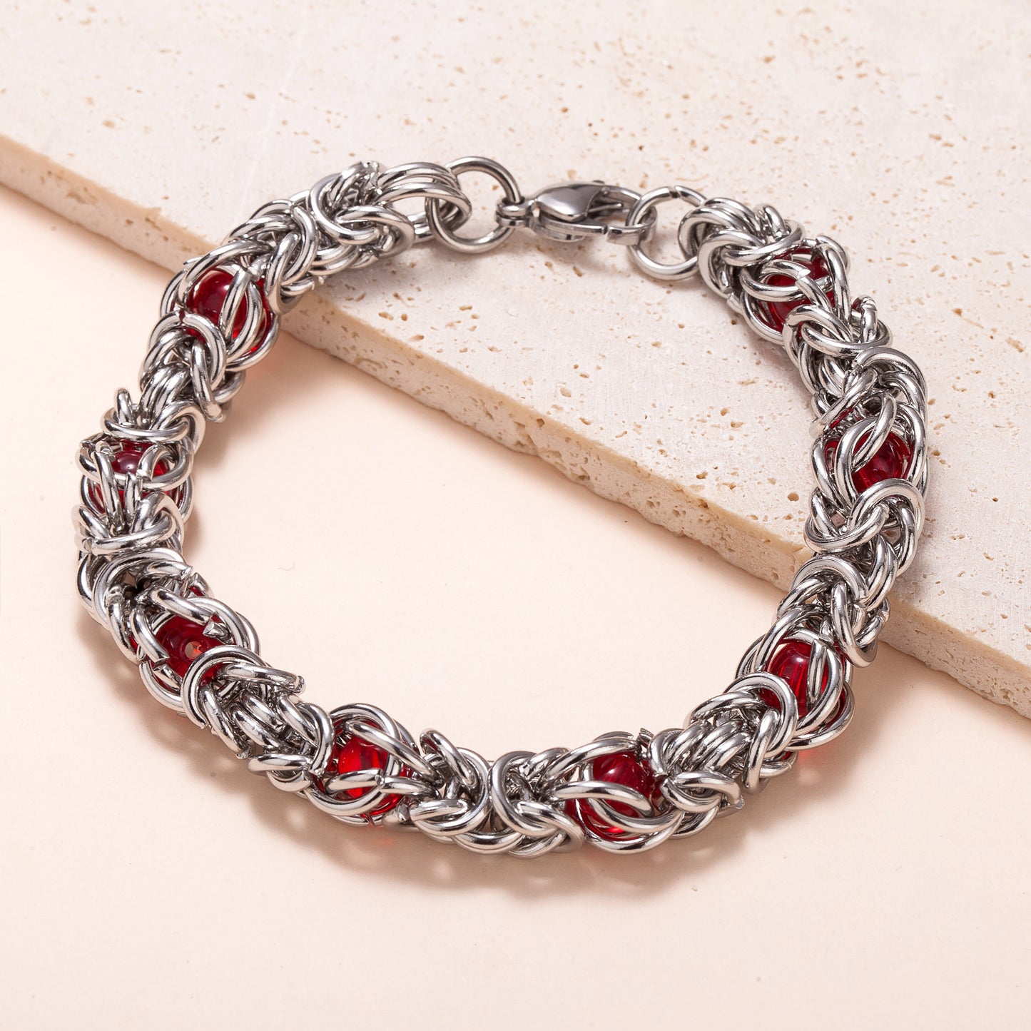 Planderful Jewelry Stainless Steel Lantern Chain Bracelet