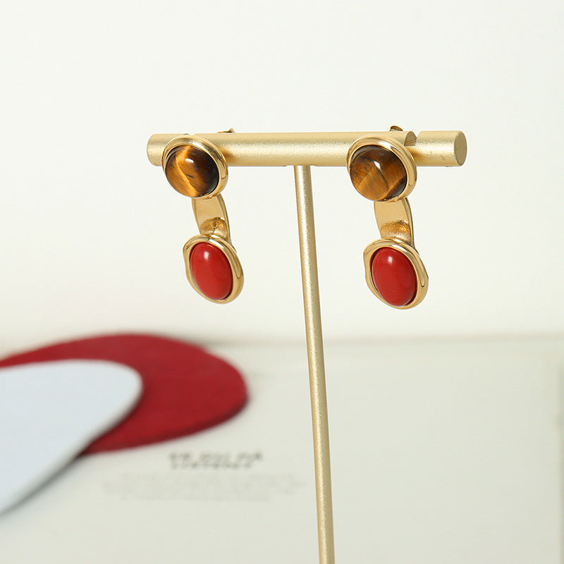 Colorful Gemstone Accent Detachable Earrings - Vintage Style for Women